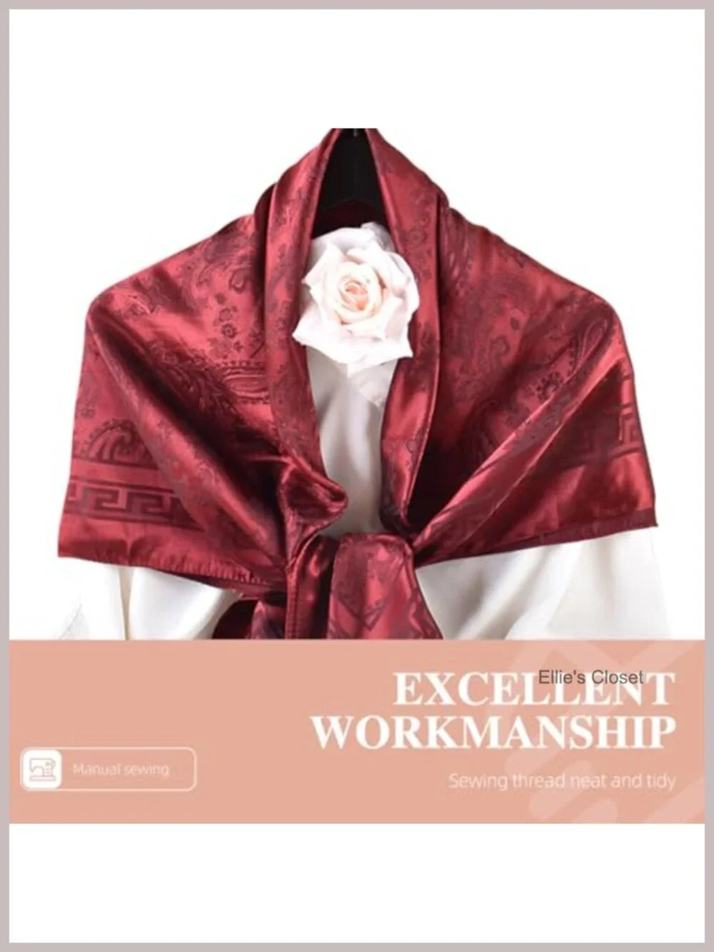 Silk Like Square Head Scarf for Women, 35x35 Inch, Polyester, Neck Scarf, Hair